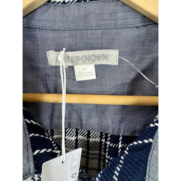 Outerknown Blanket Shirt Plaid Button Up Organic Cotton 1310023W ABB Mens S Blue - Picture 4 of 7